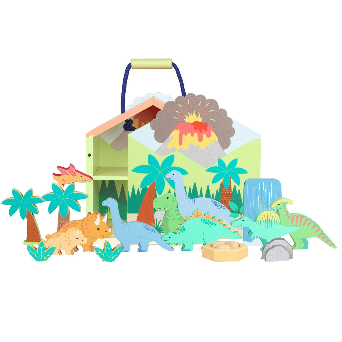 Dinosaur Play Set with Fold-Out Carry Case from Orange Tree Toys