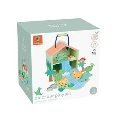 Dinosaur Play Set with Fold-Out Carry Case from Orange Tree Toys