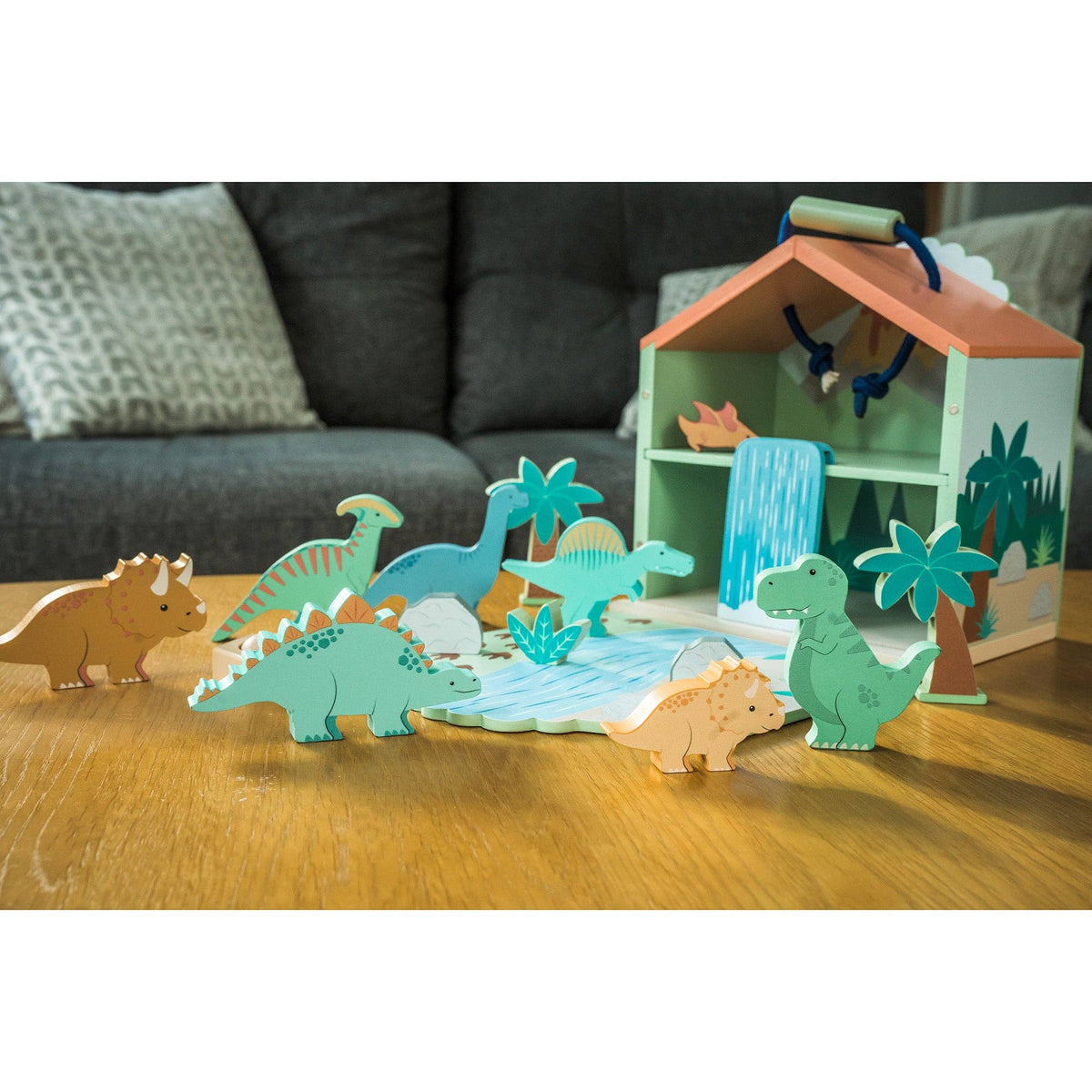 Dinosaur Play Set with Fold-Out Carry Case from Orange Tree Toys