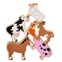 6-Piece Wooden Farm Animal Playset from Lanka Kade