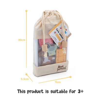 Bag of Farm Animals Wooden Playset from Jumini