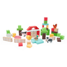 50-Piece Wooden Farm Building Block Set from Jumini