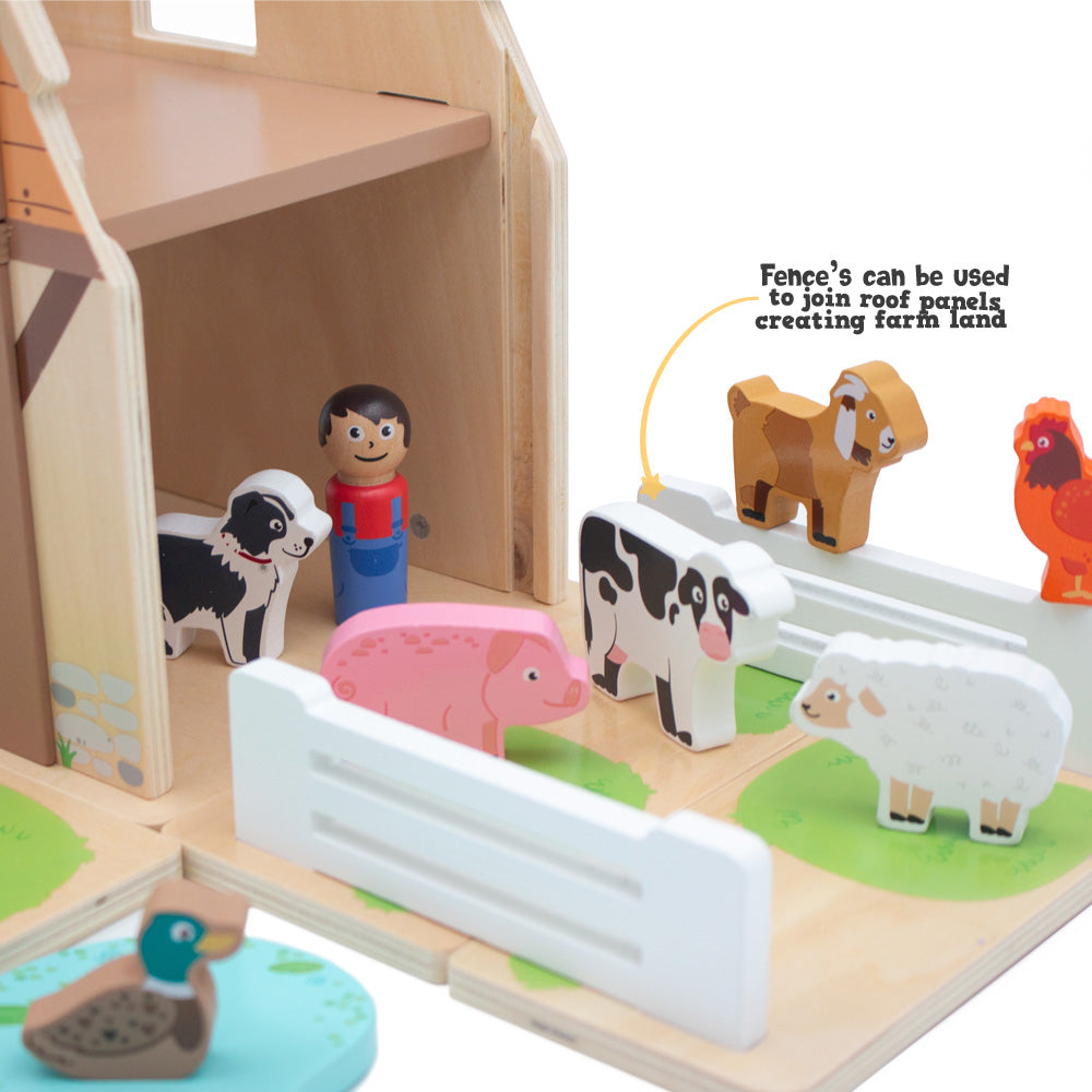 Home Farm Wooden Barn Playset from Jumini