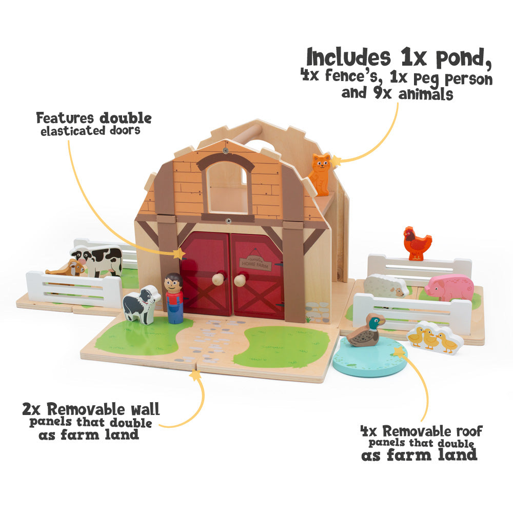 Home Farm Wooden Barn Playset from Jumini