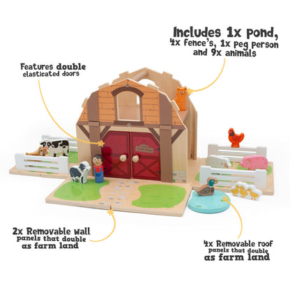 Home Farm Wooden Barn Playset from Jumini