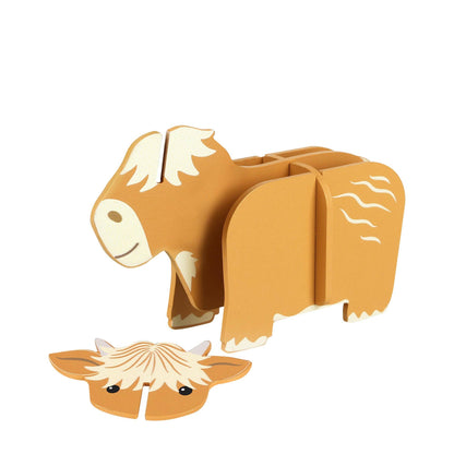 Highland Cow Wooden 3D Model from Orange Tree Toys