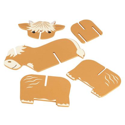 Highland Cow Wooden 3D Model from Orange Tree Toys