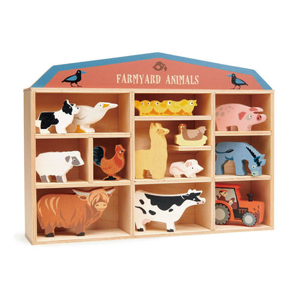 Farmyard Animals 13-Piece Wooden Playset from Tender Leaf Toys