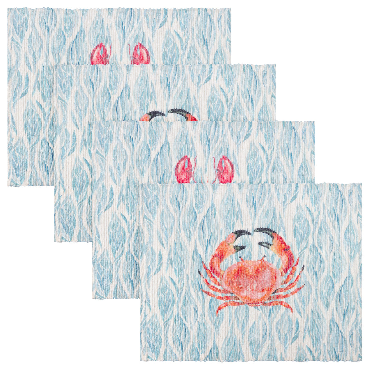 Abersoch Crab & Lobster Set of 4 Indoor/Outdoor Placemats from Wylder