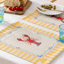 Brunch Stripes Lobster Set of 4 Indoor/Outdoor Placemats from Furn