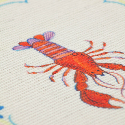 Brunch Stripes Lobster Set of 4 Indoor/Outdoor Placemats from Furn