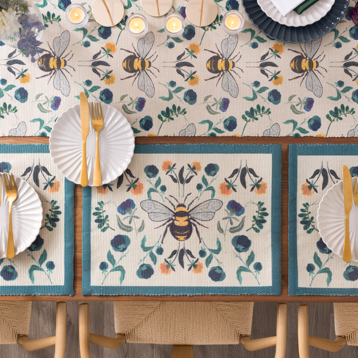 Wild Garden Bumblebee Set of 4 Indoor/Outdoor Placemats from Wylder