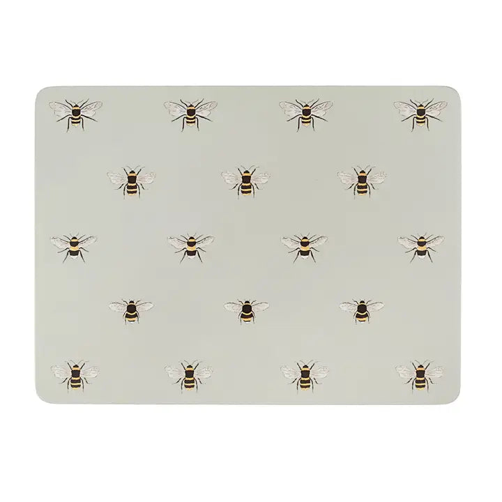 Bees Set of 4 Cork-Backed Placemats by Sophie Allport