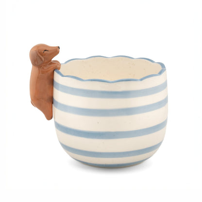 Peeking Sausage Dog Porcelain Planter from Sass & Belle