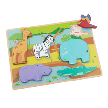 Safari 6 Piece Chunky Wooden Puzzle from Jumini