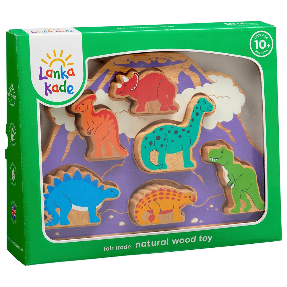 Dinosaur 6 Piece Wooden Shape Sorter Puzzle from Lanka Kade