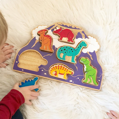 Dinosaur 6 Piece Wooden Shape Sorter Puzzle from Lanka Kade