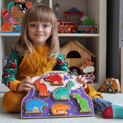 Dinosaur 6 Piece Wooden Shape Sorter Puzzle from Lanka Kade