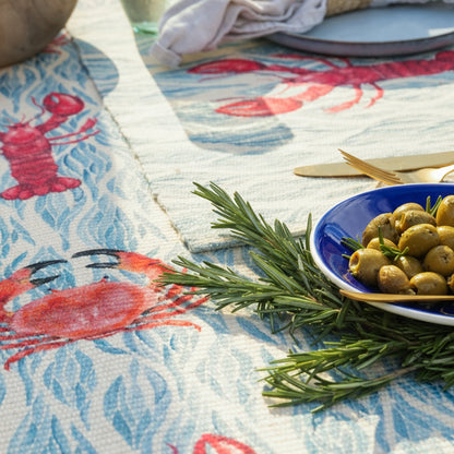 Abersoch Crab and Lobster Indoor/Outdoor Table Runner from Wylder