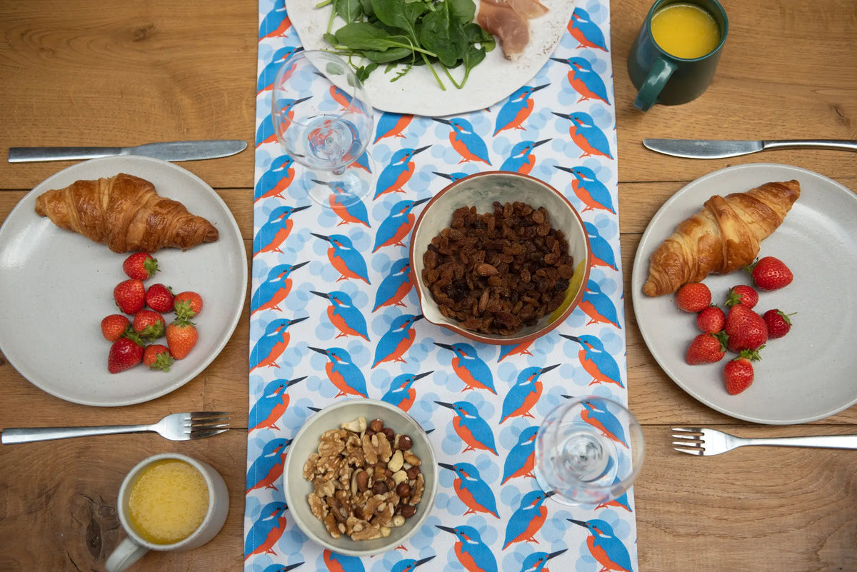Kingfisher Print Table Runner from The Owlery