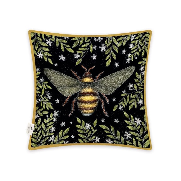 Honey Bee Organic Cotton Cushion by Catherine Rowe
