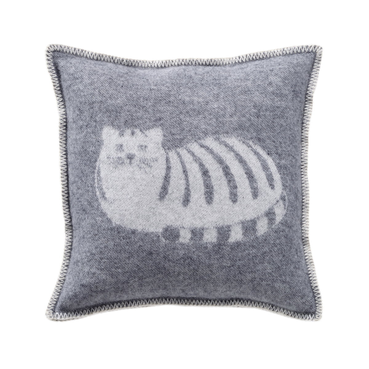 Grey Cat Wool Cushion from J.J. Textile