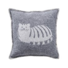 Grey Cat Wool Cushion from J.J. Textile
