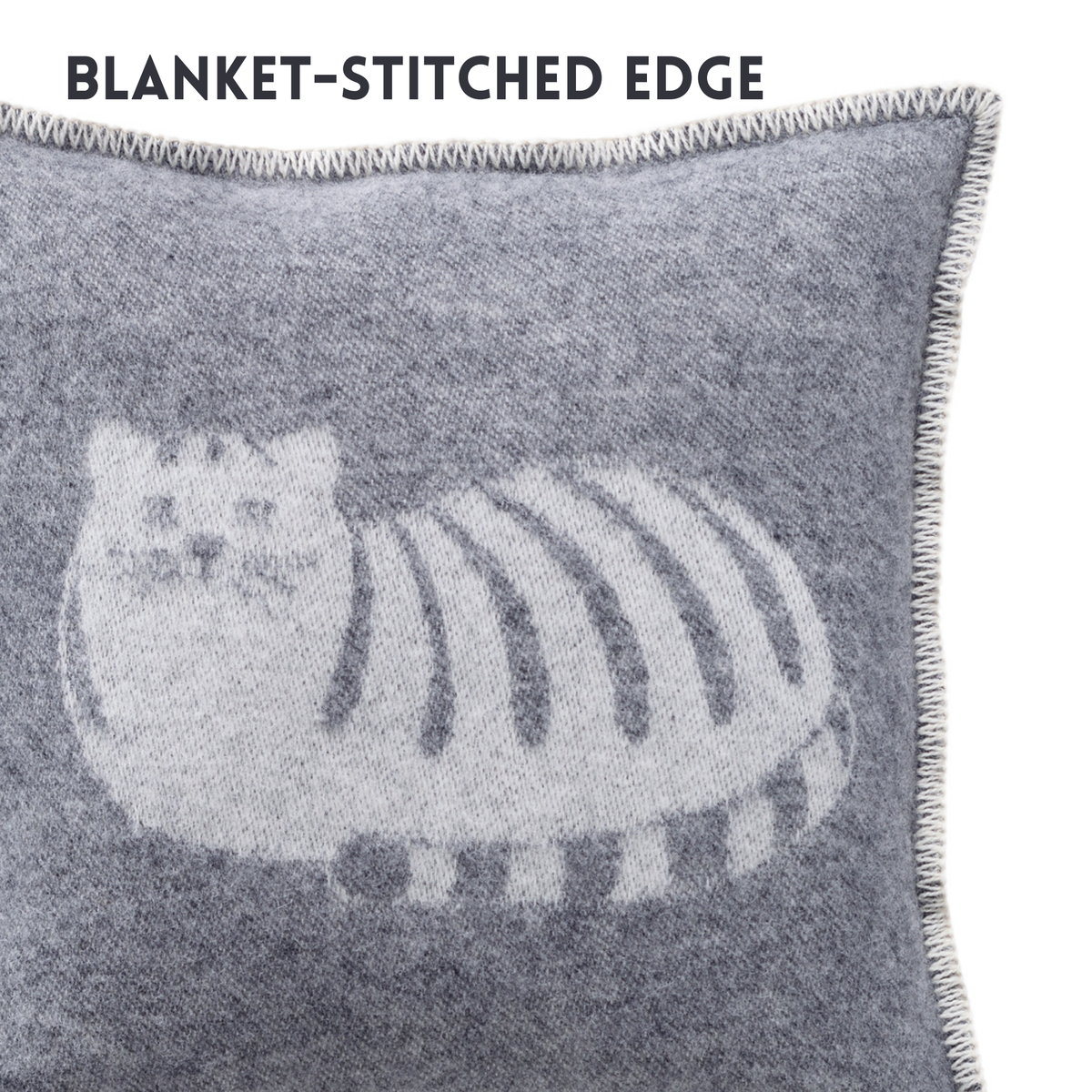 Grey Cat Wool Cushion from J.J. Textile