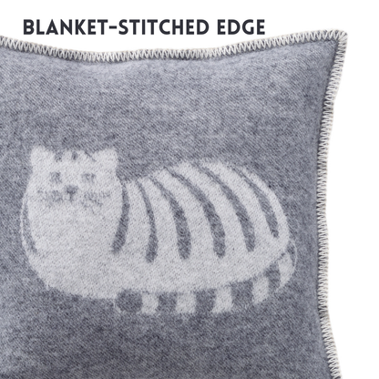 Grey Cat Wool Cushion from J.J. Textile