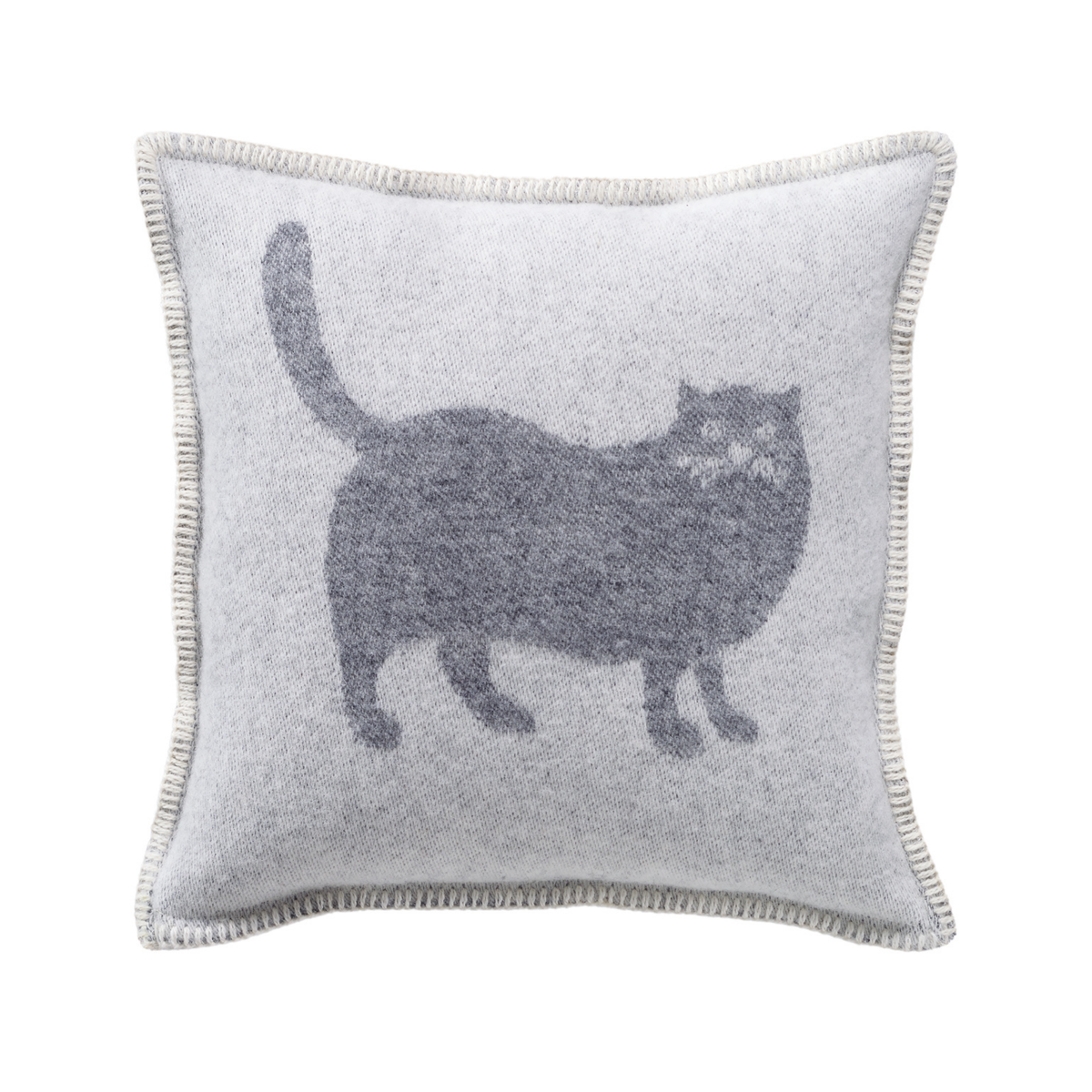 Grey Cat Wool Cushion from J.J. Textile