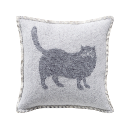Grey Cat Wool Cushion from J.J. Textile