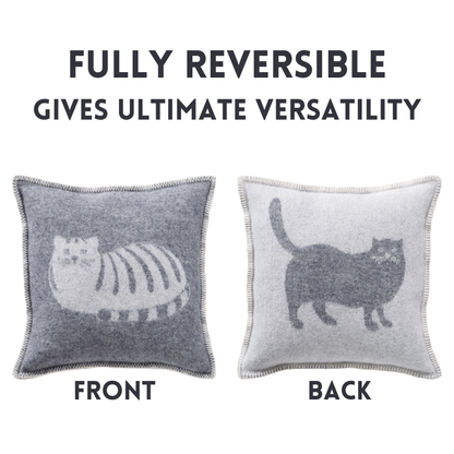 Grey Cat Wool Cushion from J.J. Textile
