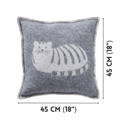 Grey Cat Wool Cushion from J.J. Textile
