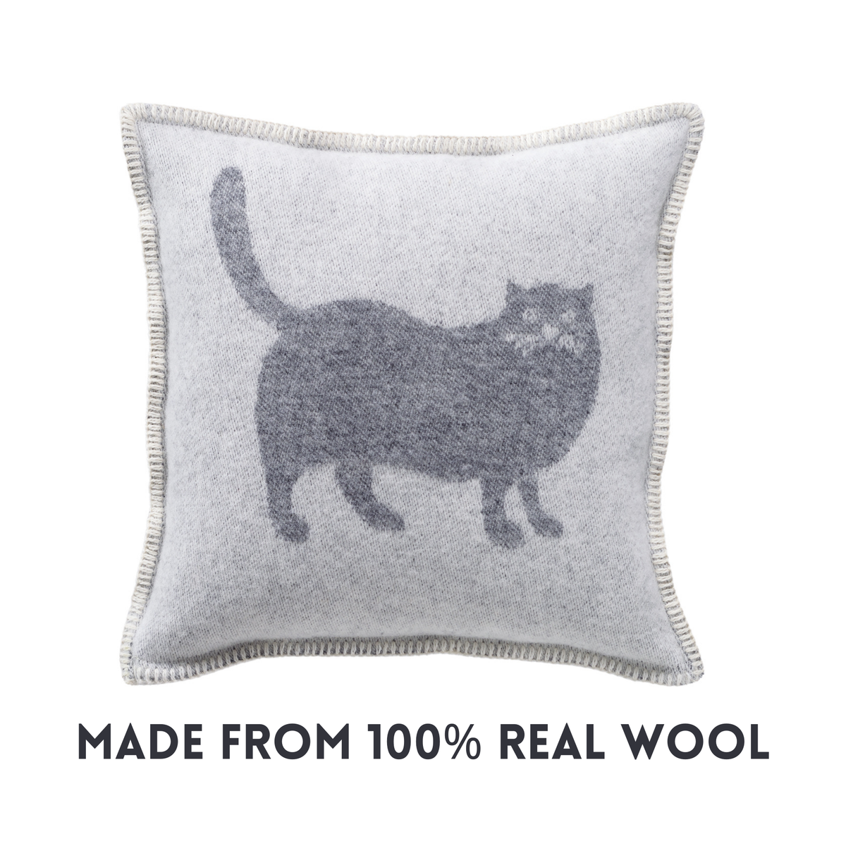 Grey Cat Wool Cushion from J.J. Textile