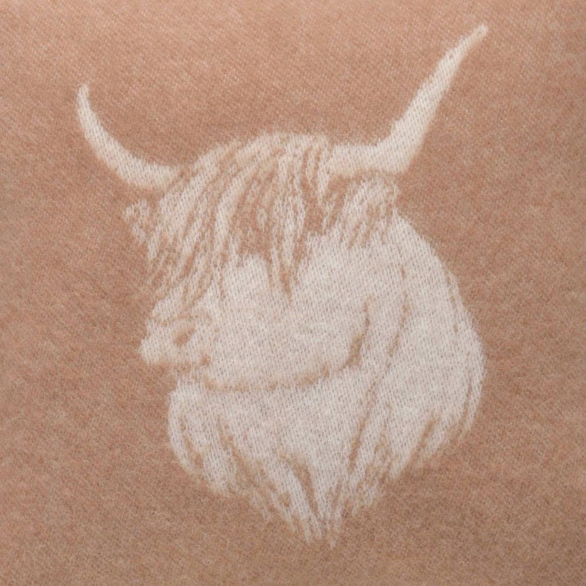 Brown Highland Cow Wool Cushion from J.J. Textile
