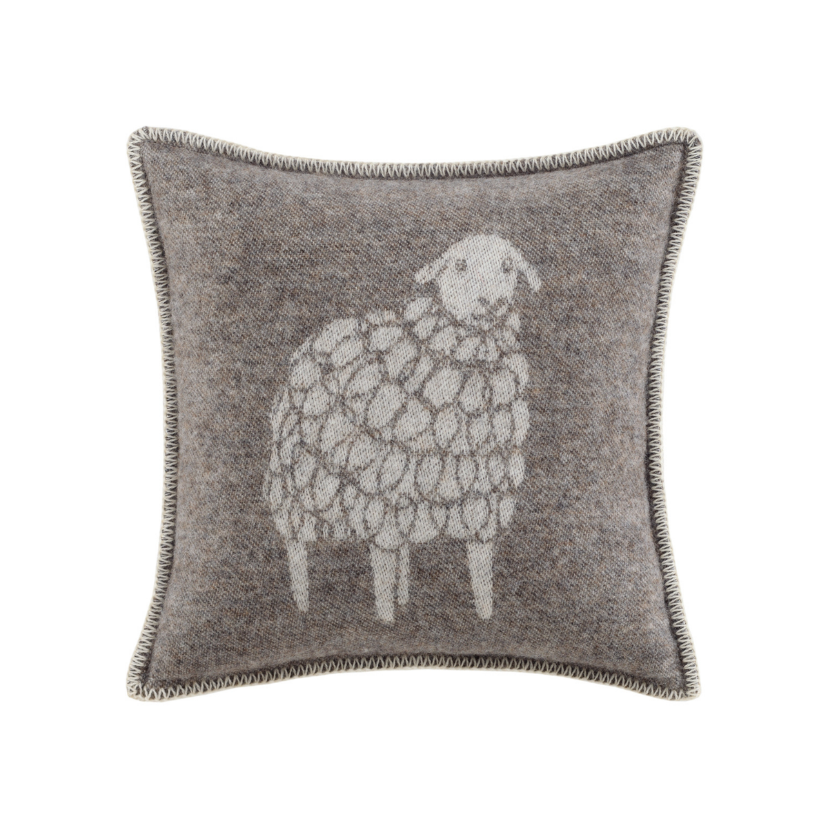 Dark Brown Mima Sheep Wool Cushion from J.J. Textile