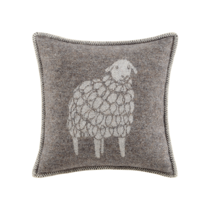 Dark Brown Mima Sheep Wool Cushion from J.J. Textile
