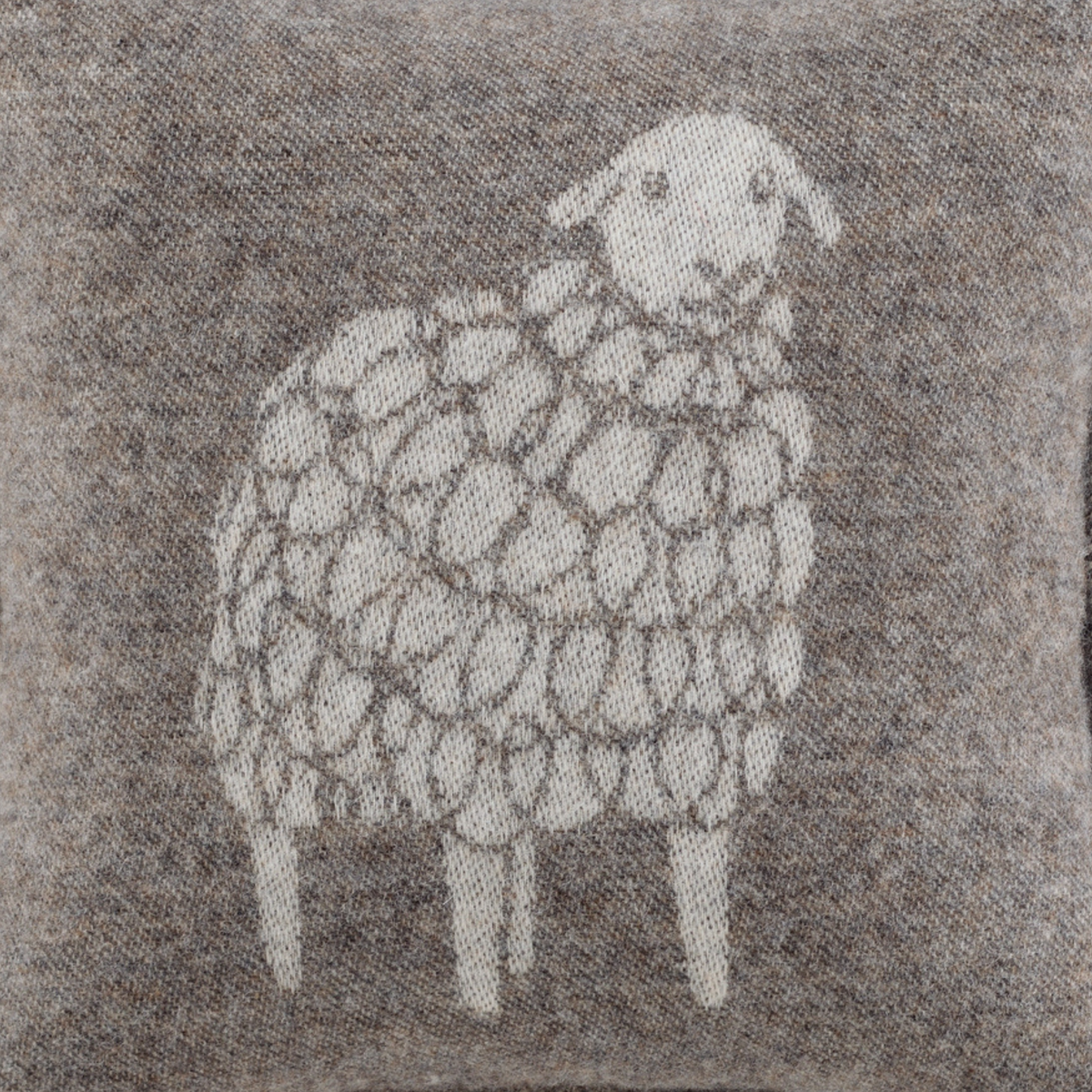 Dark Brown Mima Sheep Wool Cushion from J.J. Textile