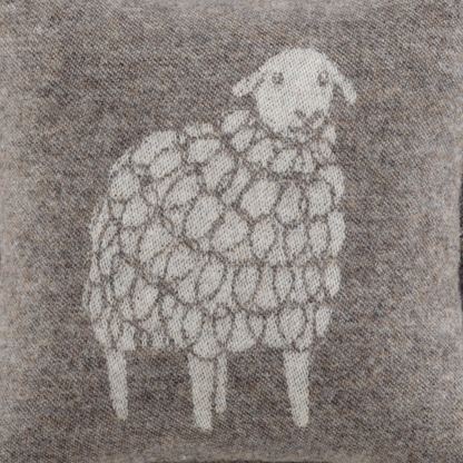 Dark Brown Mima Sheep Wool Cushion from J.J. Textile