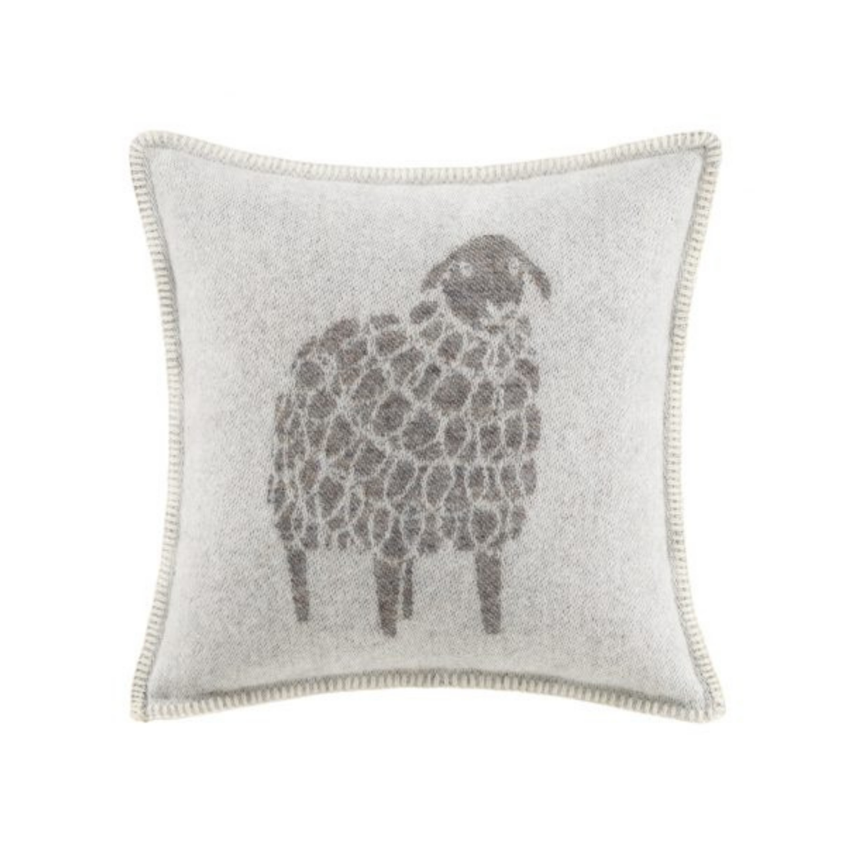 Dark Brown Mima Sheep Wool Cushion from J.J. Textile
