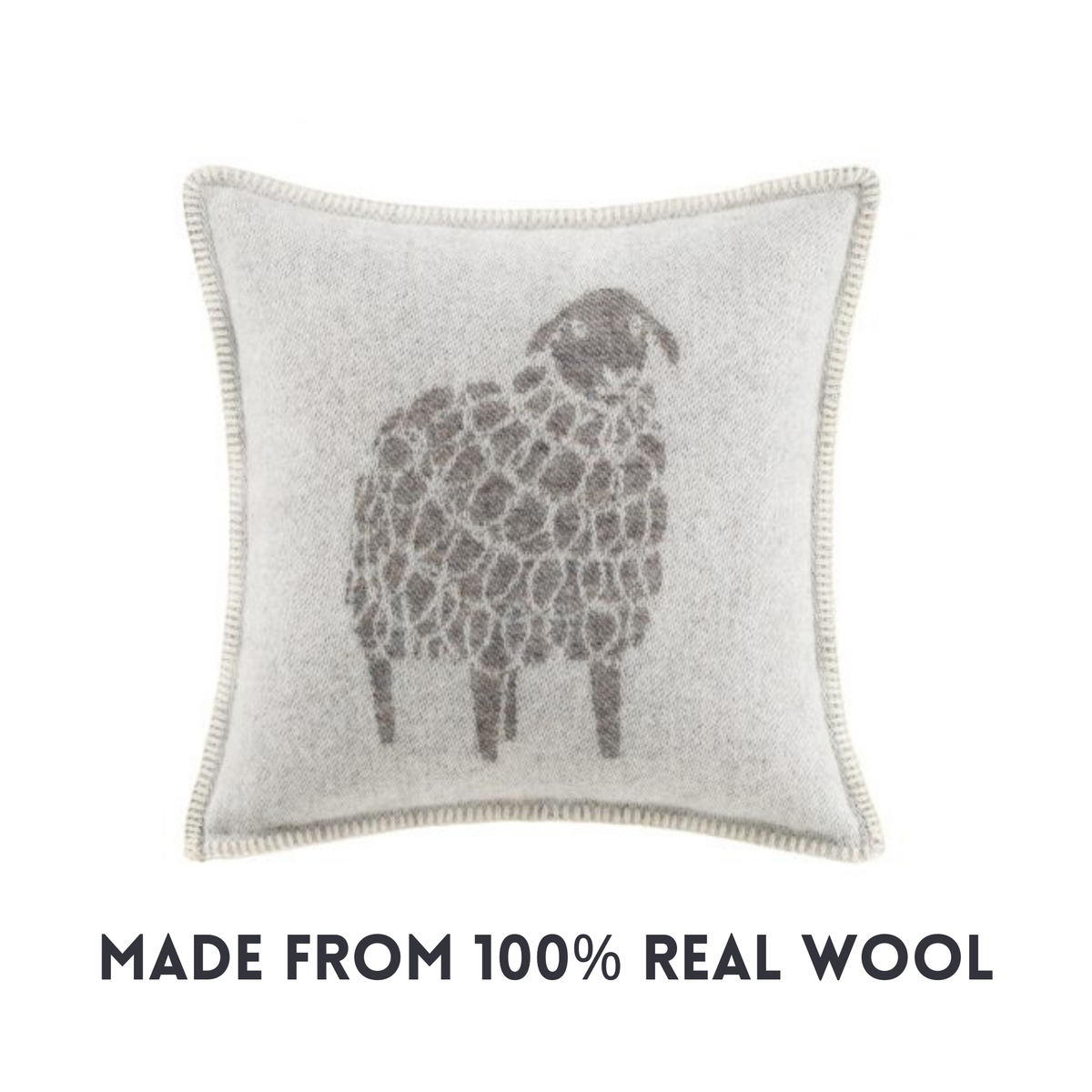 Dark Brown Mima Sheep Wool Cushion from J.J. Textile