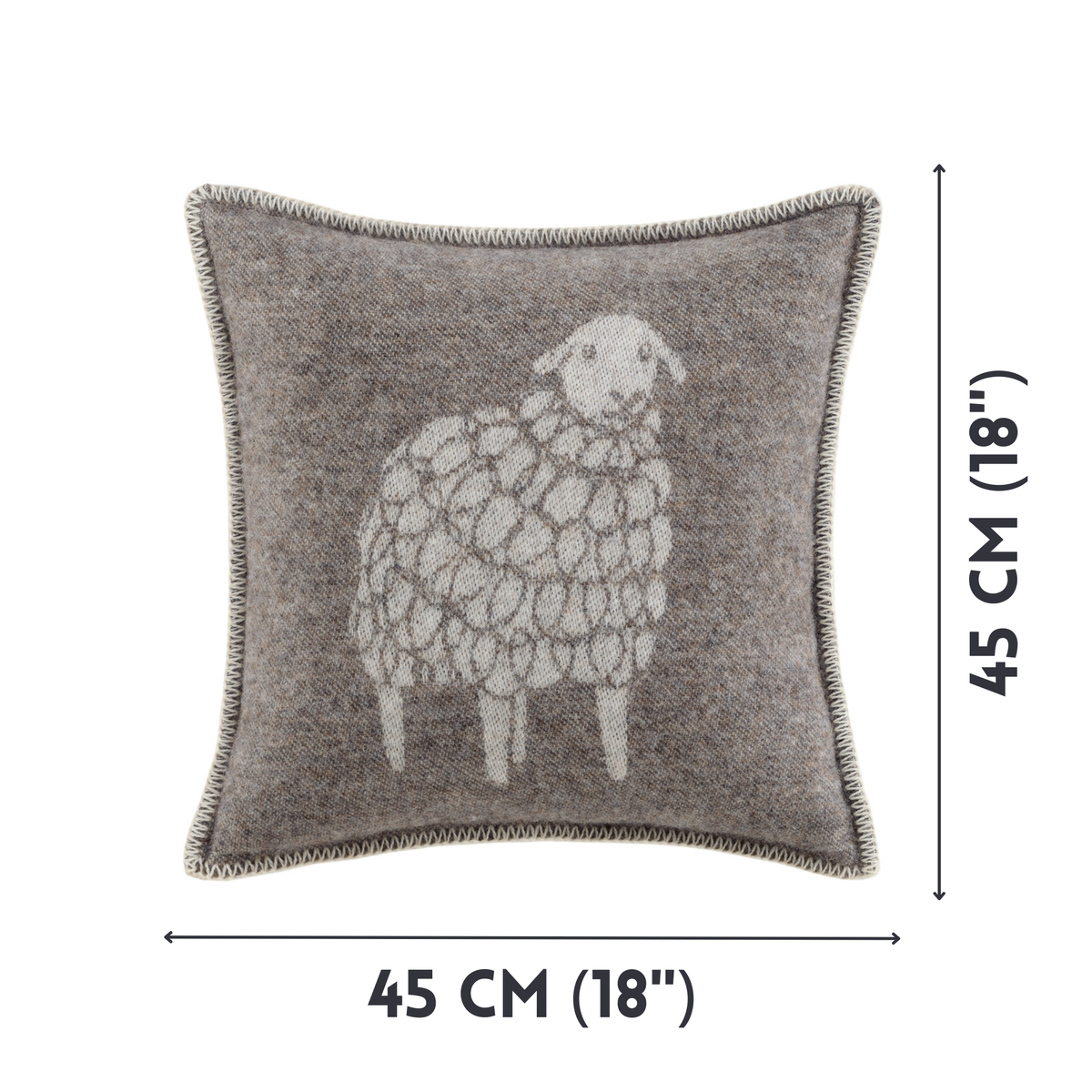 Dark Brown Mima Sheep Wool Cushion from J.J. Textile