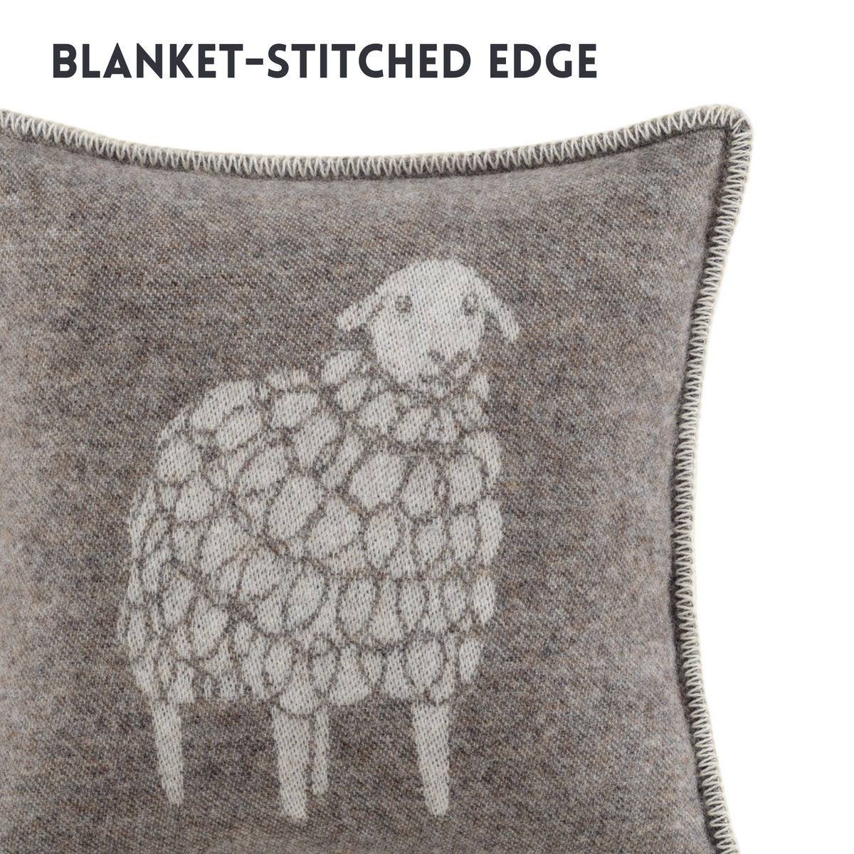 Dark Brown Mima Sheep Wool Cushion from J.J. Textile