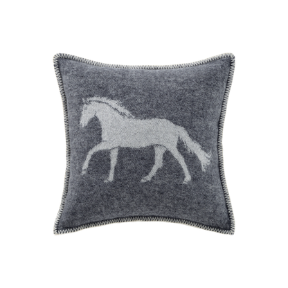 Soft Black Horse Wool Cushion from J.J. Textile