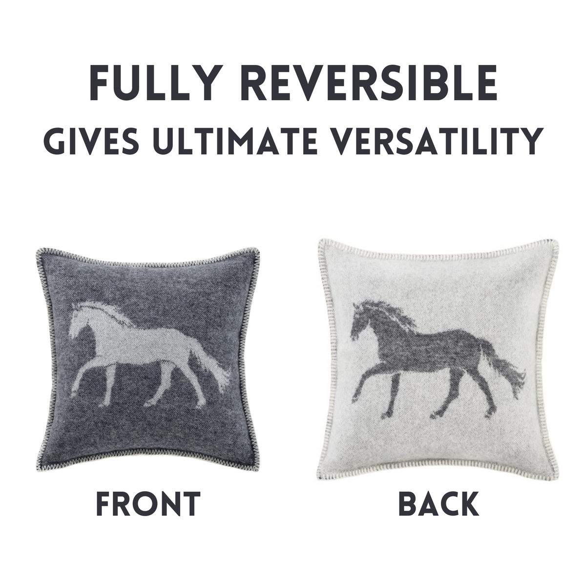 Soft Black Horse Wool Cushion from J.J. Textile
