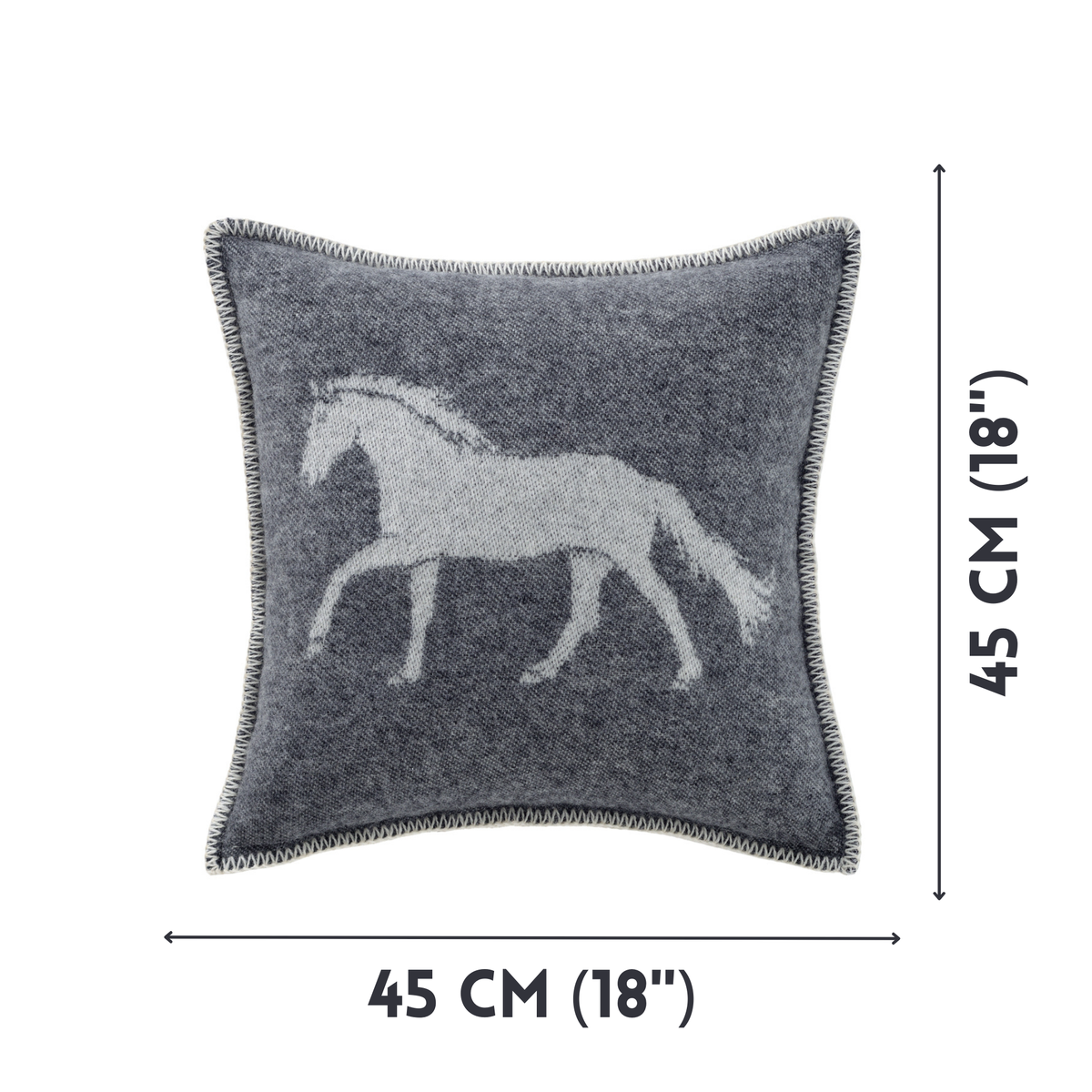 Soft Black Horse Wool Cushion from J.J. Textile