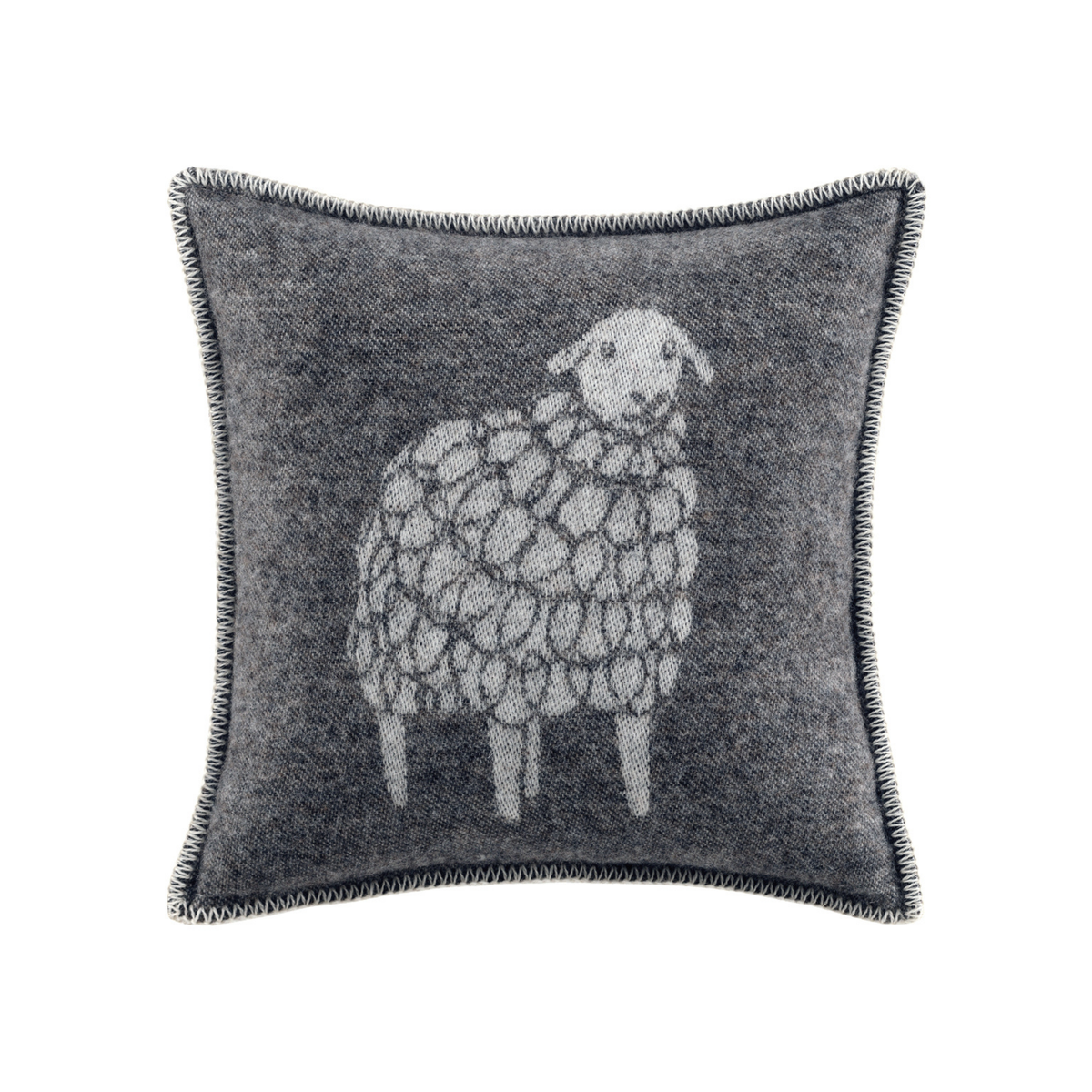 Soft Black Mima Sheep Wool Cushion from J.J. Textile