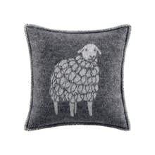 Soft Black Mima Sheep Wool Cushion from J.J. Textile
