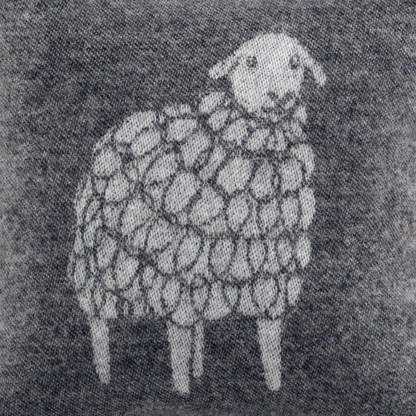 Soft Black Mima Sheep Wool Cushion from J.J. Textile