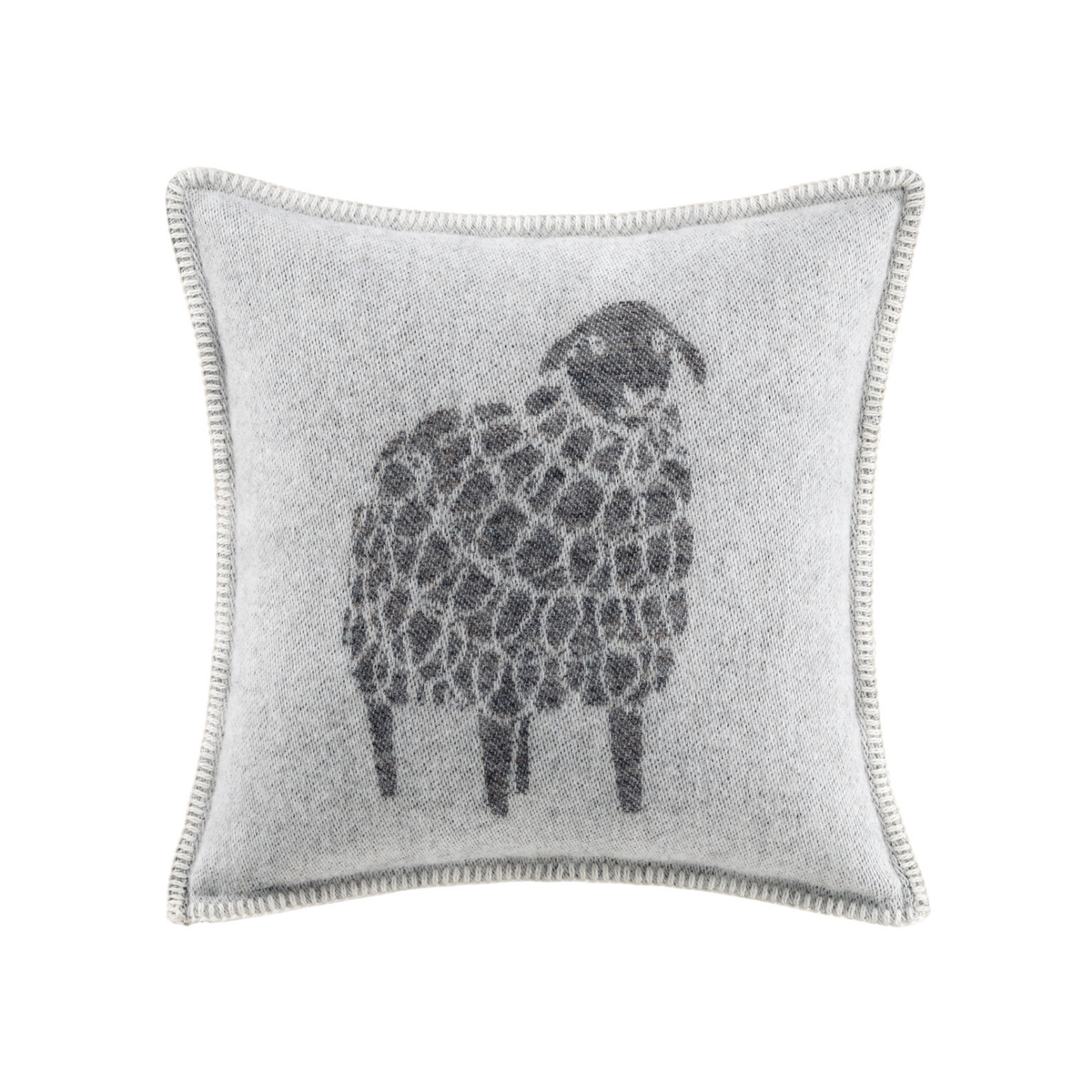 Soft Black Mima Sheep Wool Cushion from J.J. Textile